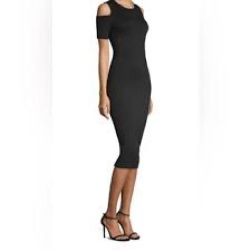 Michael Kors Cold Shoulder Bodycon Midi Dress Green M